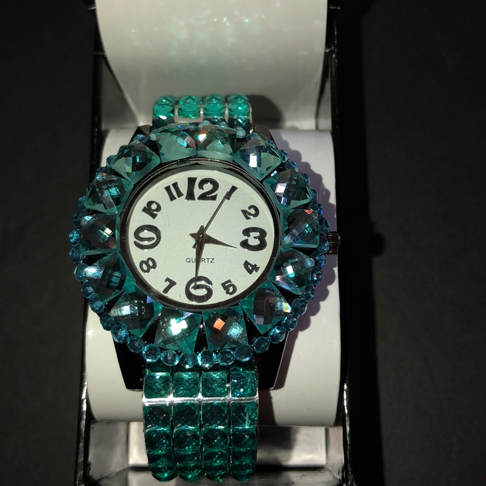 Turquoise Rhinestone Watch